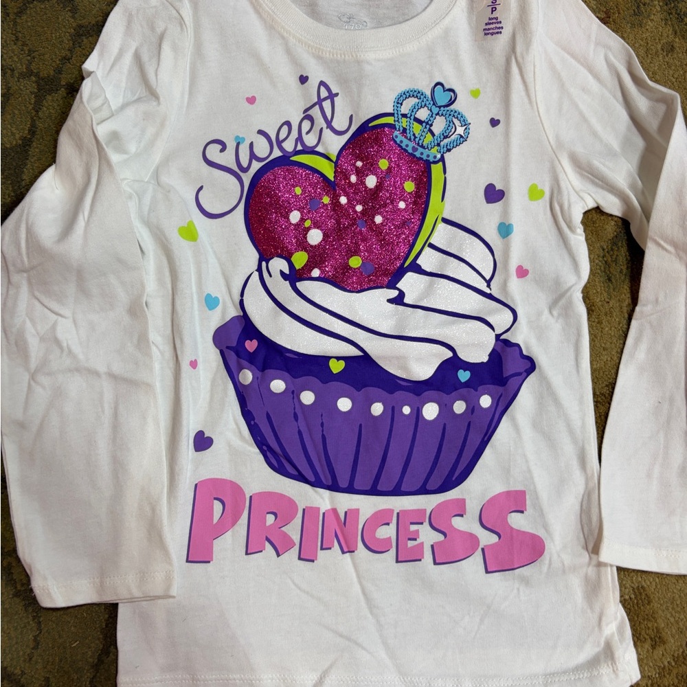 The Children's Place Sweet Princess Long Sleeve Tee - White and Purple